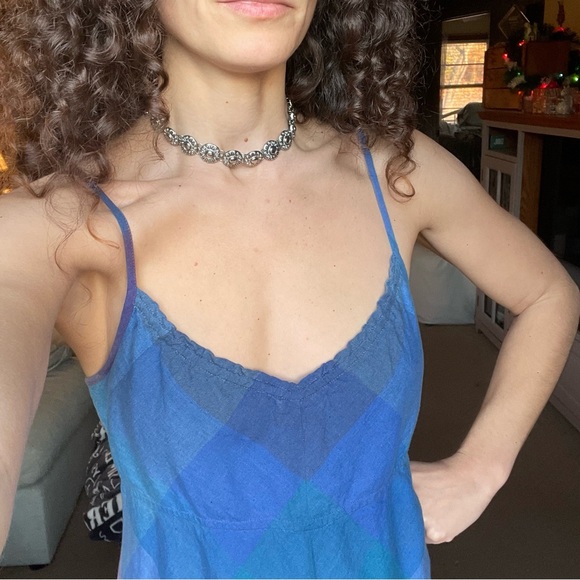 Gorgeous Gap Blue Purple Ombré Linen Dress - Picture 8 of 9